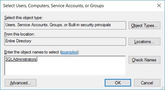 SQL Server 2019 - Specify Users