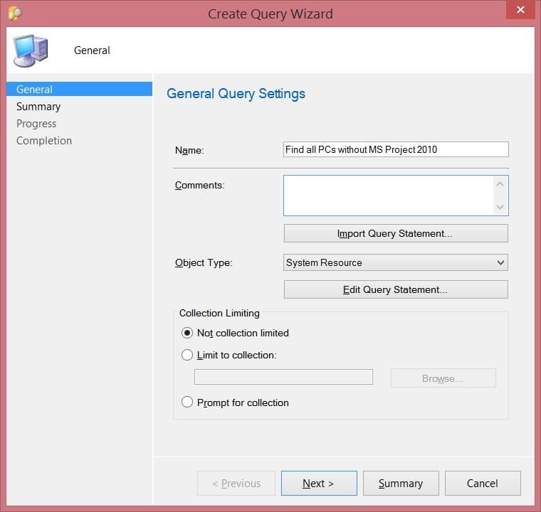 Subselect Query for SCCM Queries or Collections (WQL)