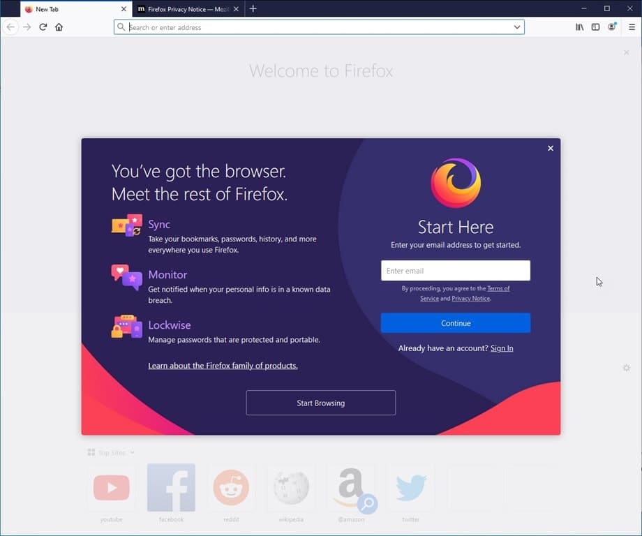 Software instalado por el usuario: navegador Firefox