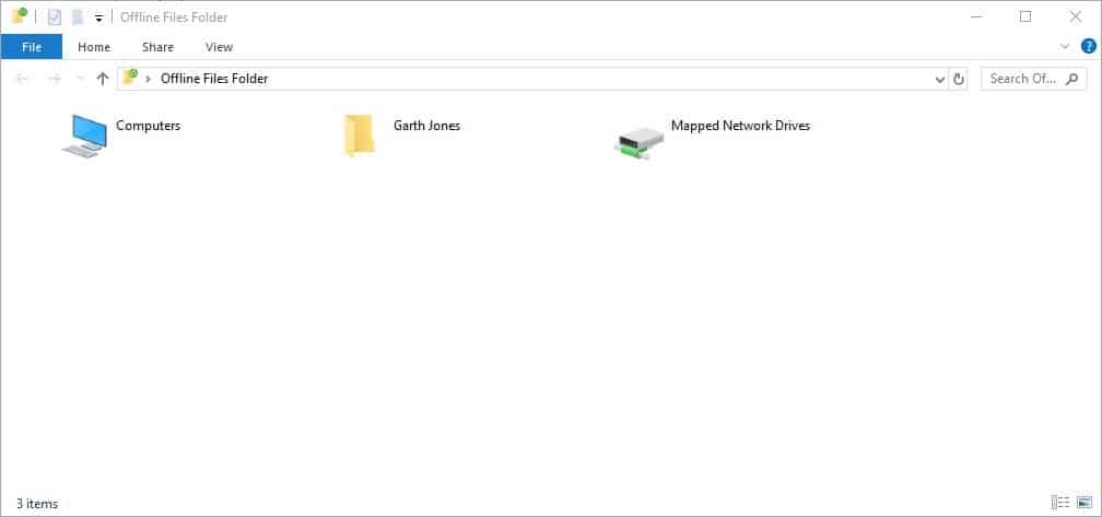 Windows 10 Fichiers hors ligne - Afficher les fichiers hors ligne - Dossier de fichiers hors ligne