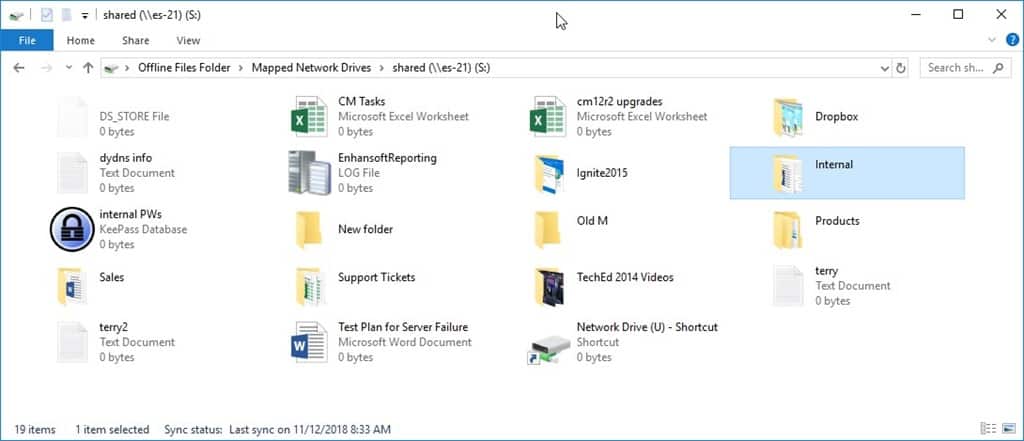 Arquivos offline Windows 10 - Exibir arquivos offline - Unidade S