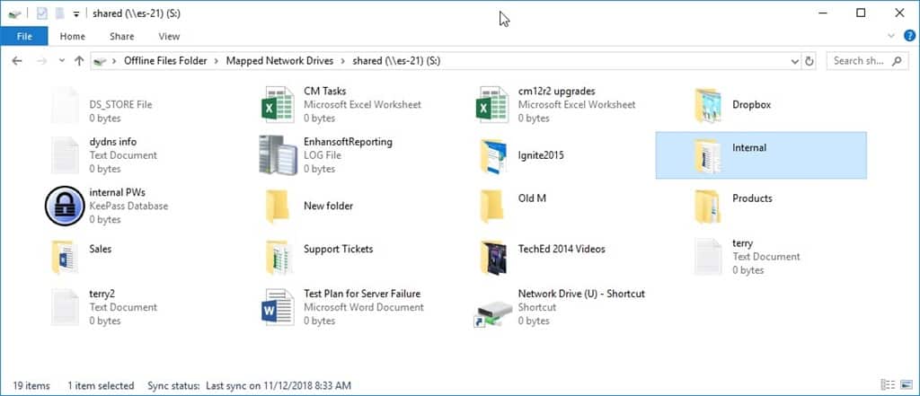 Windows 10 Offline Files - View Offline Files - S Drive