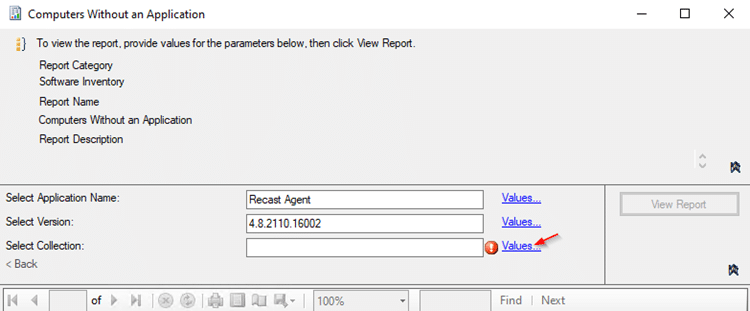 Values Hyperlink - Select Collection