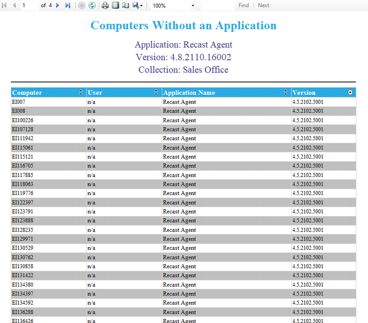 Computers Missing Applications - Computers Without an Application Report