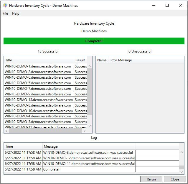 Hardware inventory cycle