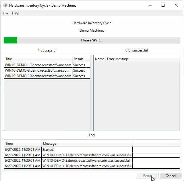 Running hardware inventory cycle takes time