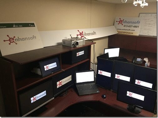 10 monitors on desk