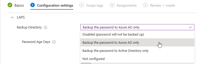 Windows LAPS - backup directory