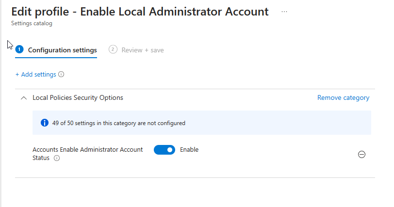 How to set up Windows LAPS with Intune - edit profile 