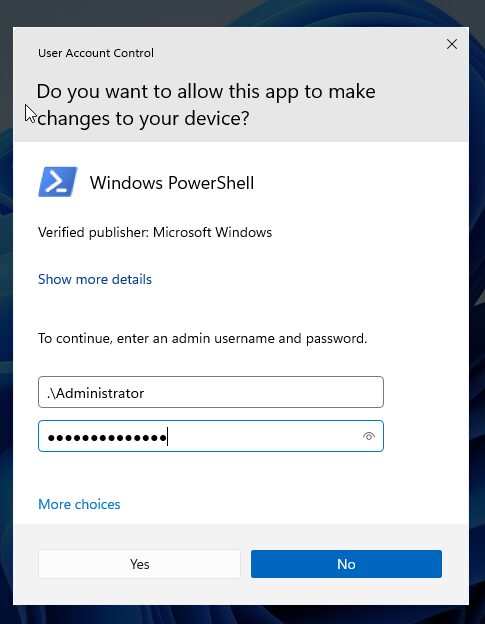 PowerShell admin login