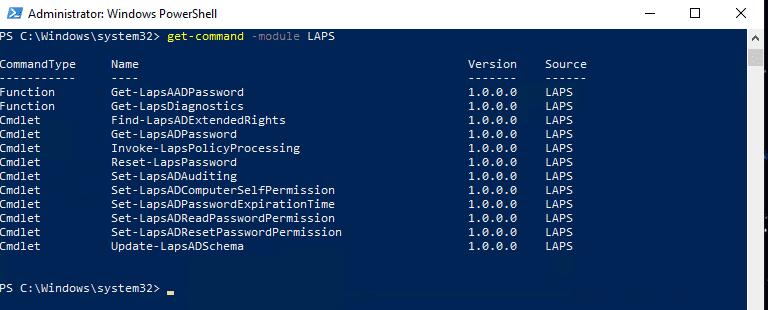 How to Configure Windows LAPS in Active Directory - Check for the PowerShell Module 
