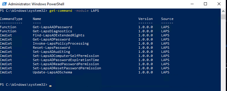 How to Configure Windows LAPS in Active Directory - Check for the PowerShell Module
