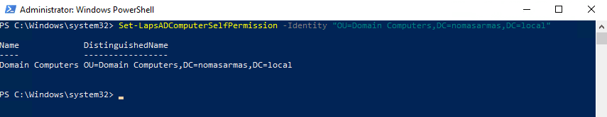 Set the AD LAPS Computer Permission