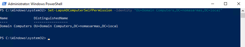 Set the AD LAPS Computer Permission 