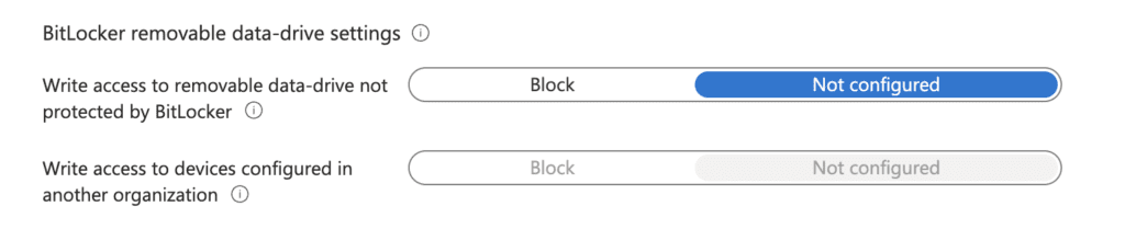 BitLocker removable data-drive settings