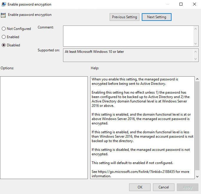 How to Configure Windows LAPS in Active Directory - enable password encryption