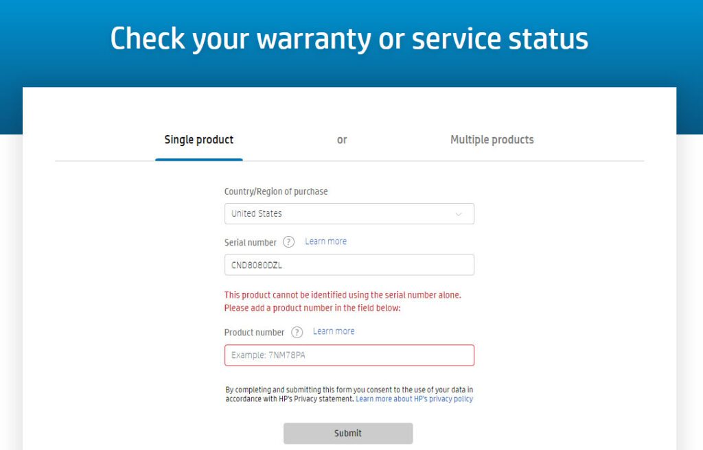 HP Warranty Check