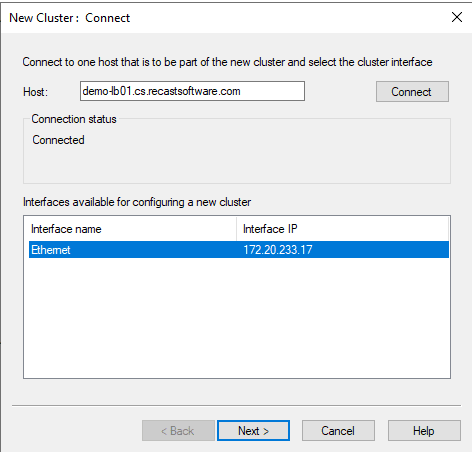 How to use Microsoft Network Load Balancing - new cluster connect