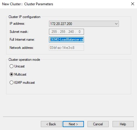 Network Load Balancing - new cluster parameters