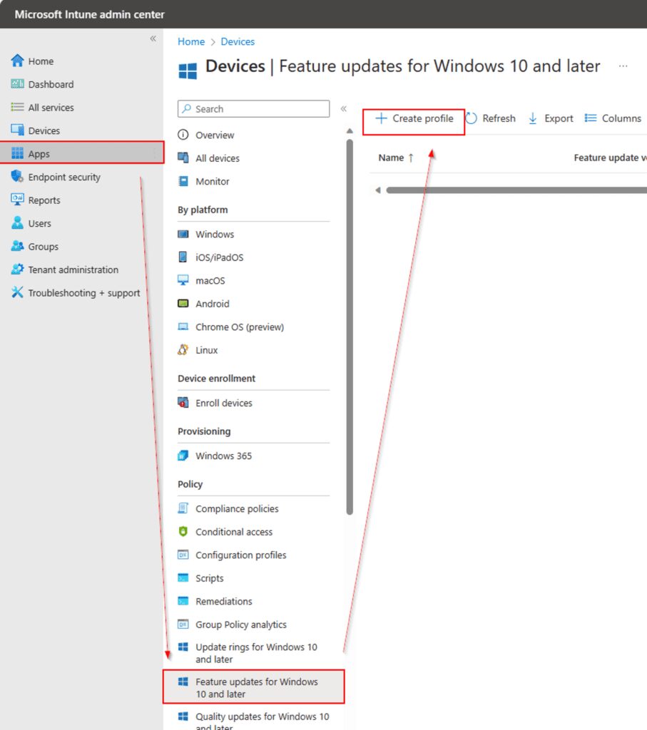 How to Upgrade from Windows 10 to Windows 11 using Intune - feature updates