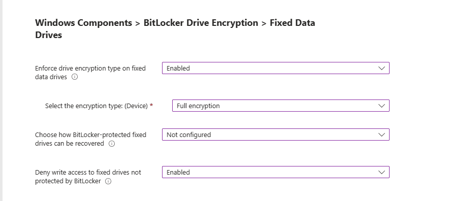 fixed data drives settings