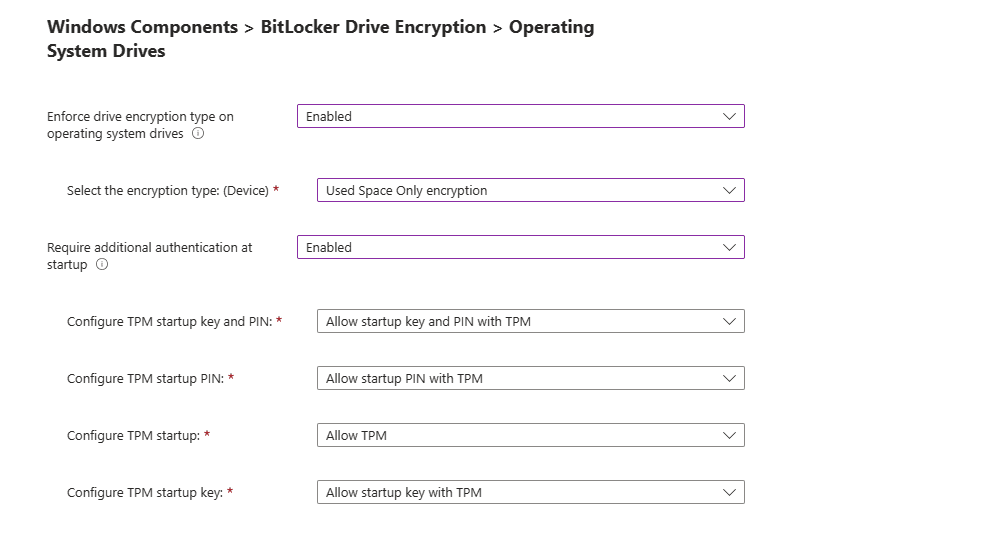 How to configure BitLocker on Windows devices with Intune: Disk Encryption Profiles Edition - require additional auth at startup
