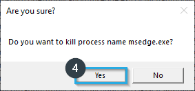 Clear Orphaned Cache and Kill a Running Process - Confirm Kill