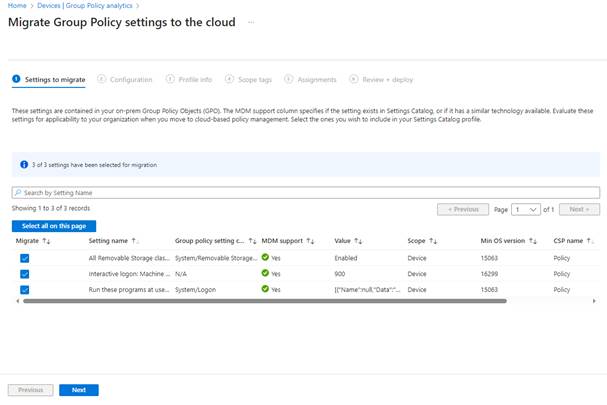 Migrate Group Policy settings to the cloud