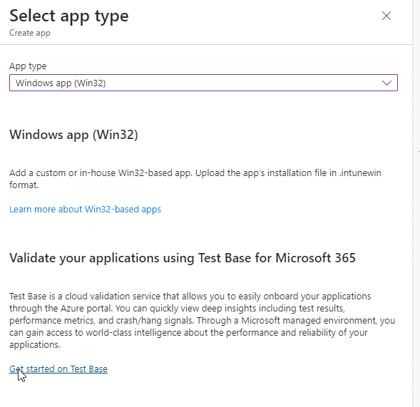 Win32 Select App Type