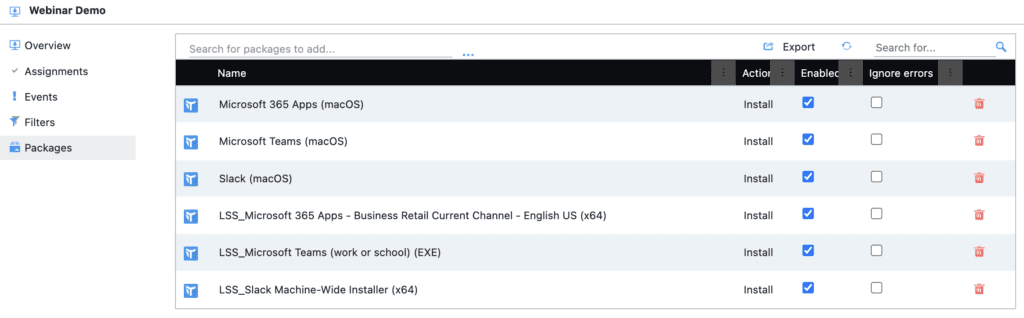 Application Management for Windows and macOS - packages