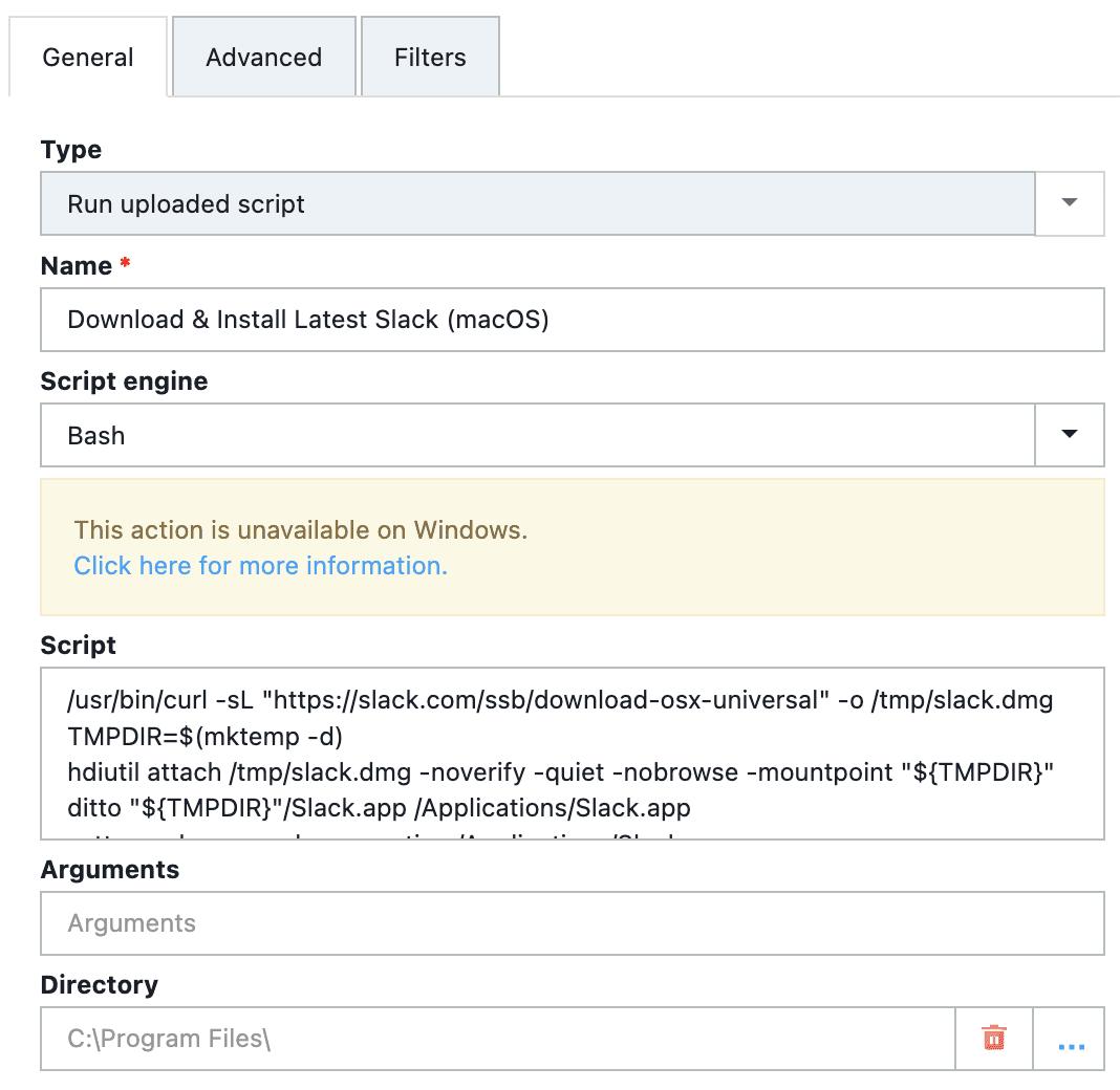 Application management for windows and macos recast software