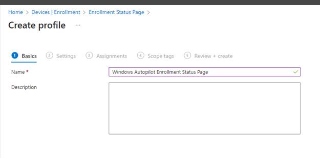 enrollment status page name description