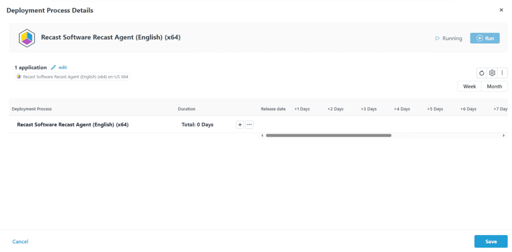 duration of your deployment, delays, and make additional Deployment Processes for the selected software