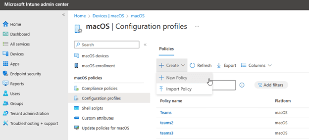 PPPC Profiles within Intune for MacOS - create new policy
