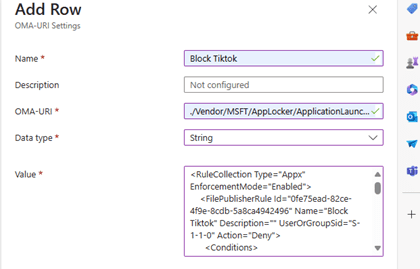 Block Apps with Intune - OMA-URI