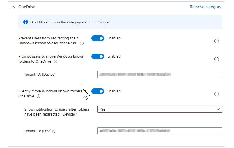 Enable Known Folder Move with Intune - Tenant ID