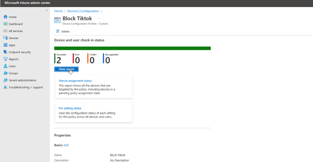Block Apps with Intune - view reports