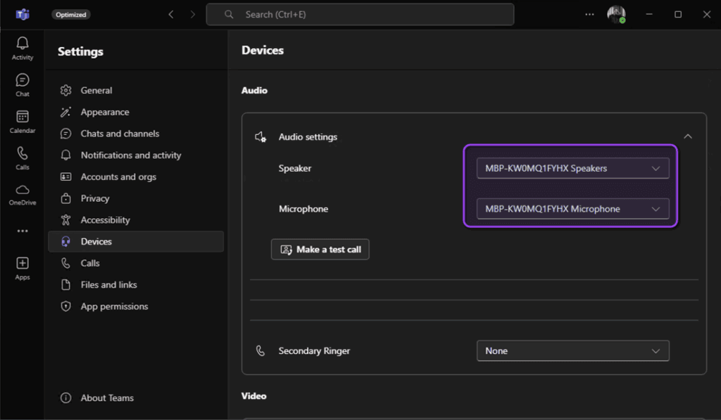 Optimize New MS Teams for AVD - Audio Devices
