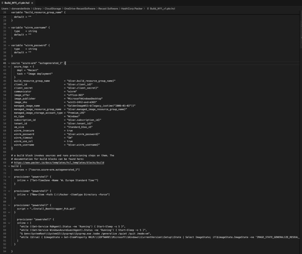 Packer HCL Script