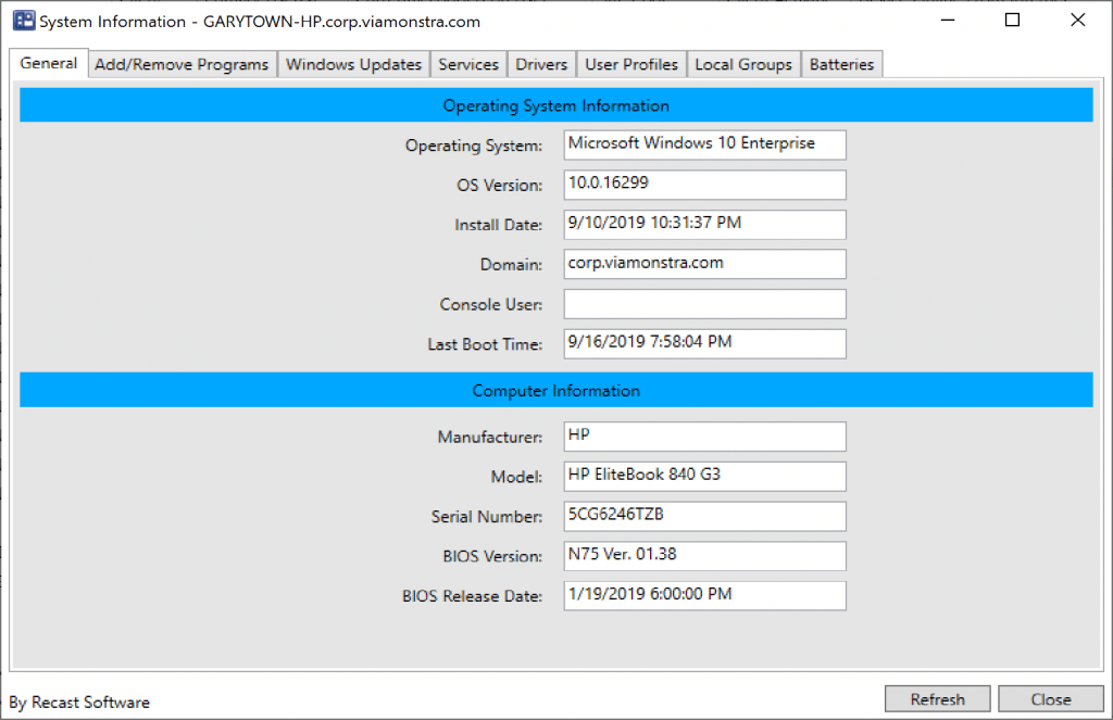 Right Click Tool Highlight: System Information – Device Mode