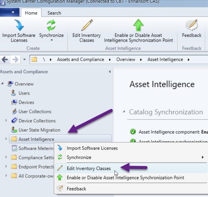 Asset Intelligence - Edit Inventory Classes Asset Intelligence - Edit Inventory Classes