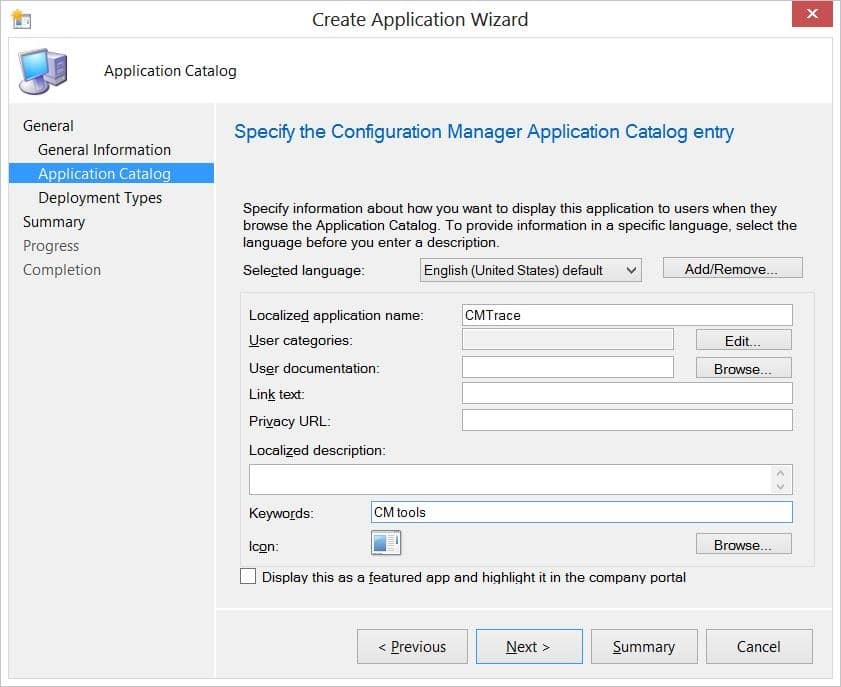 CMTrace-Application Catalog Application Model - CMTrace-Application Catalog
