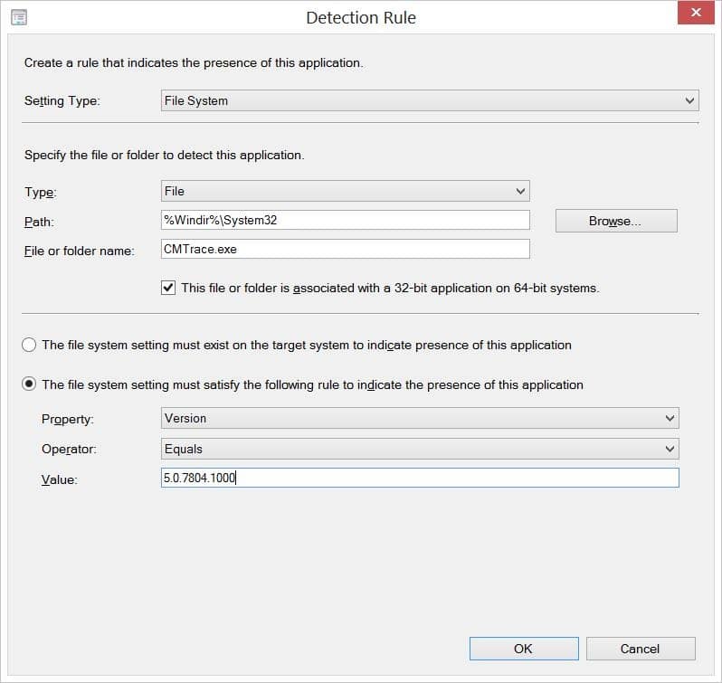 CMTrace-Version Value Application Model - CMTrace-Version Value