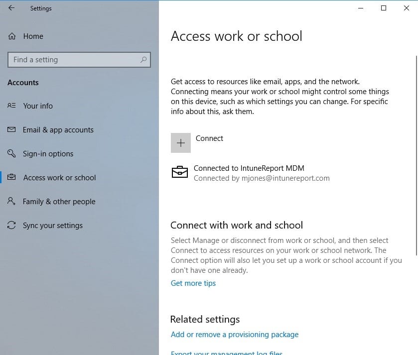 Enable Intune - Connected Enable Intune - Connected