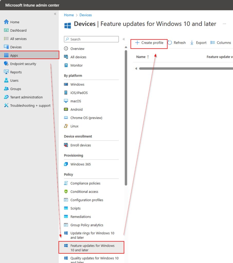 How to Upgrade from Windows 10 to Windows 11 using Intune - feature updates
