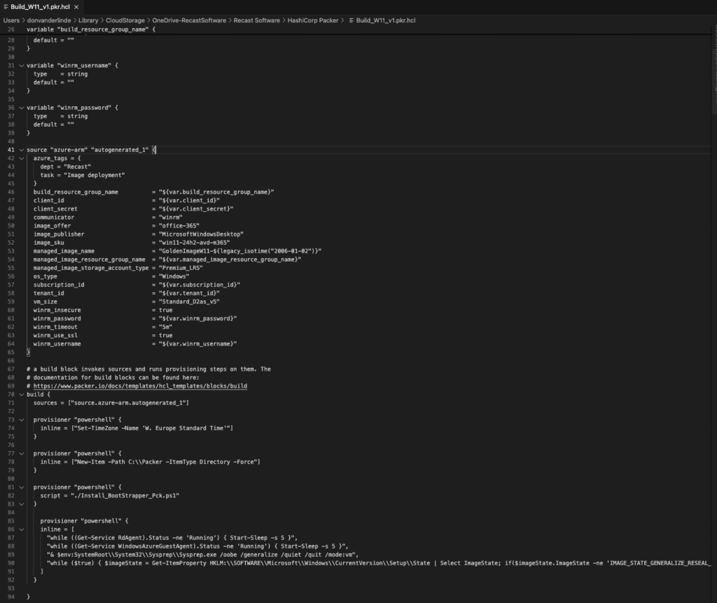 Packer HCL Script