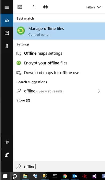Windows 10 Offline Files - Check Cache Size Windows 10 Offline Files - Check Cache Size