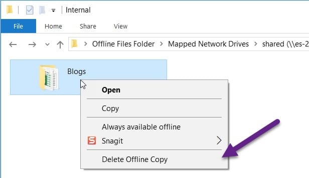 Windows 10 Offline Files - Delete Cached Copies - Delete Offline Copy Windows 10 Offline Files - Delete Cached Copies - Delete Offline Copy