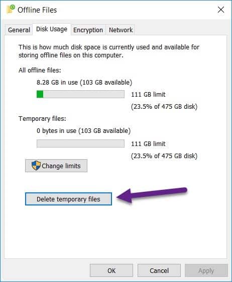 Windows 10 Offline Files - Delete Temp Files Windows 10 Offline Files - Delete Temp Files