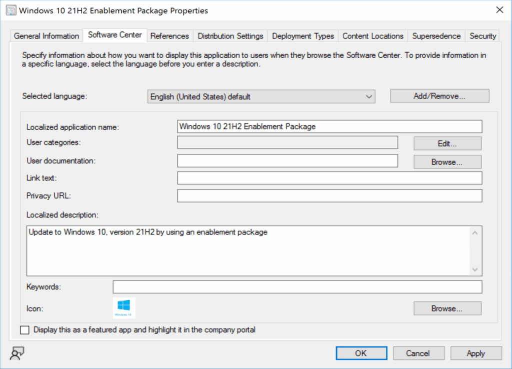 Software Center Tab